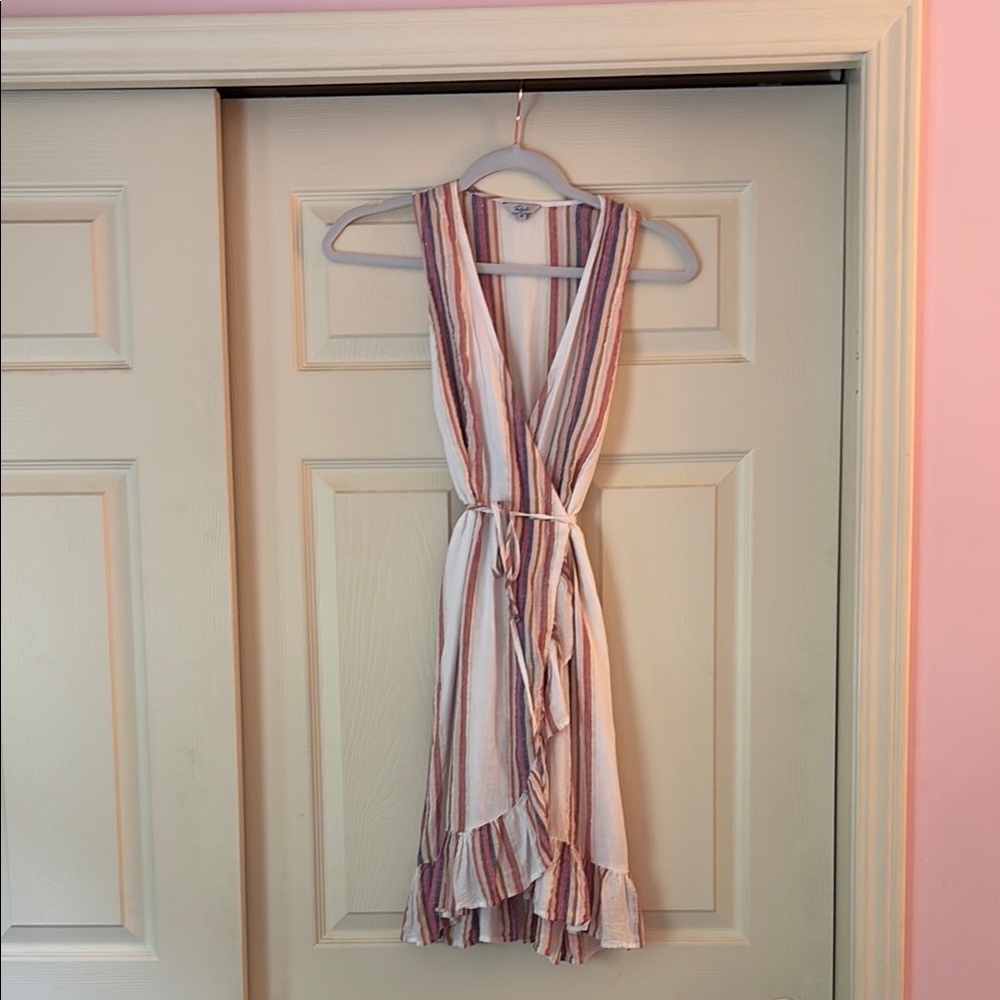 Rails Pink and Red Wrap Sundress